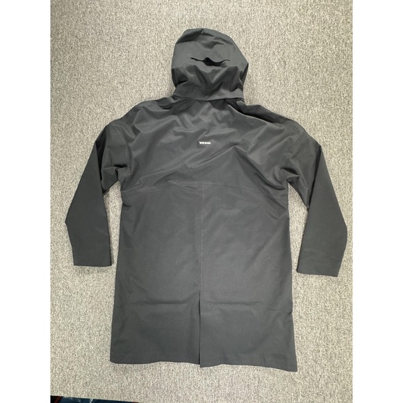 Vessi Trinity Rain Jacket Mens Large Black‎ Hooded Dymatex Waterproof Long Coat - Picture 3 of 10